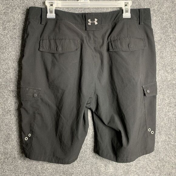 Under Armour Black Golf Shorts Men 34 Multi Snap Pockets Polyester - Picture 6 of 14
